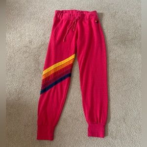 Aviator nation 5 stripe sweatpants pink